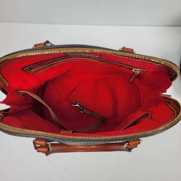 Dooney & Bourke Pebble Leather Satchel With Zipper Closure & Double Handles - Picture 5 of 11